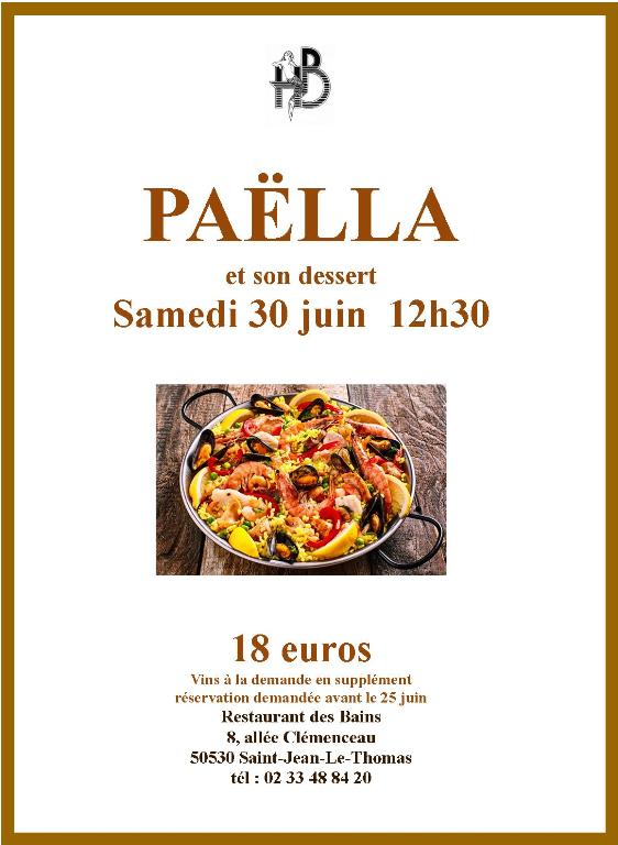 le 30 juin 2018 à 12h30, PAËLLA à Saint Jean le Thomas le 30 juin 2018 à 12h30, PAËLLA à Saint Jean le Thomas