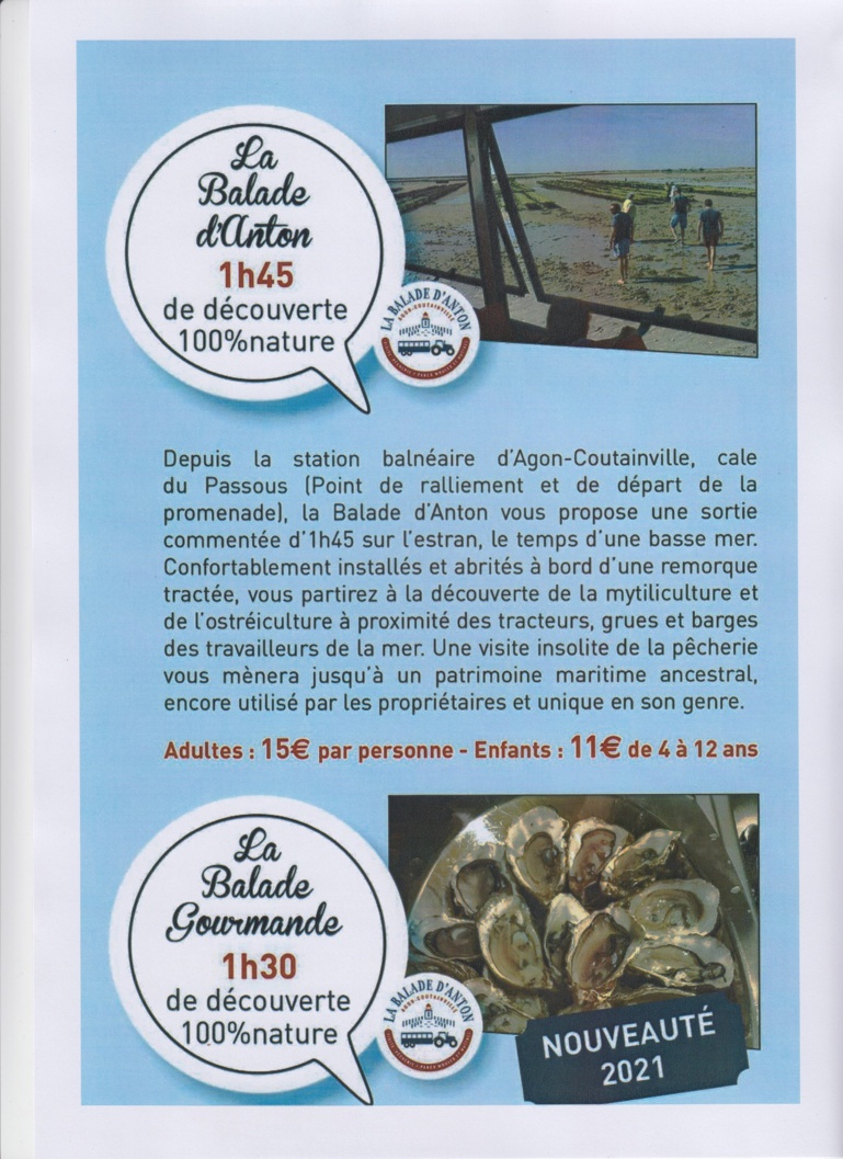 A partir du 10/4/2021, "La Balade d'Anton" moulières et pêcherie A partir du 10/4/2021, "La Balade d'Anton" moulières et pêcherie