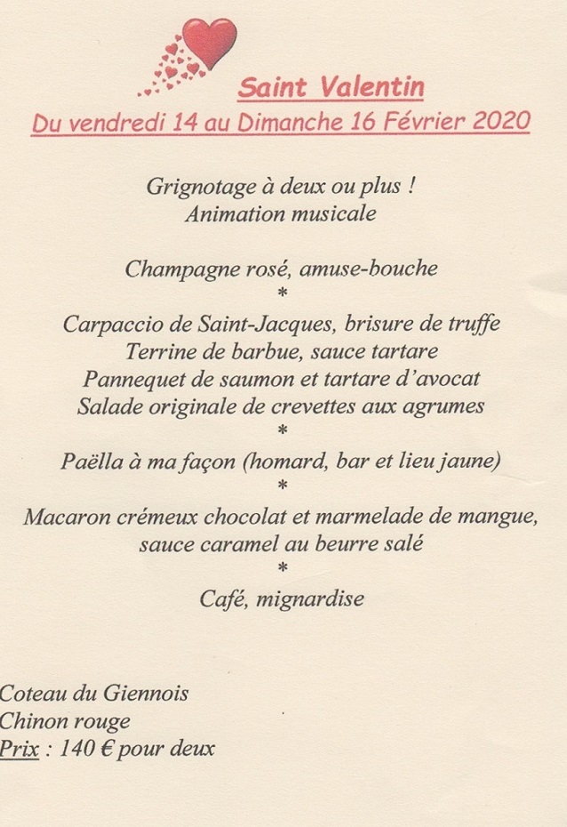 Du 14 au 16/2/2020, Coup de Coeur pour la Saint Valentin Du 14 au 16/2/2020, Coup de Coeur pour la Saint Valentin