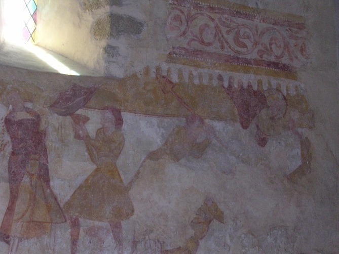 fresque du XIe : meurtre d'Abel par Caïn