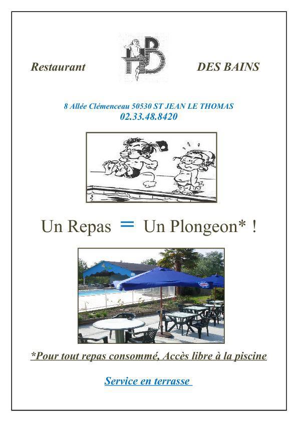 Hôtel  - Restaurant des Bains, Un repas, un plongeon Hôtel  - Restaurant des Bains, Un repas, un plongeon