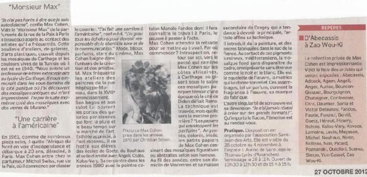 Toussaint 2012 : " Rétrospective , Max Cohen de A à Z " Toussaint 2012 : " Rétrospective , Max Cohen de A à Z "