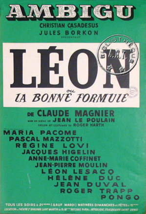 Affiche du spectacle donné à Paris Affiche du spectacle donné à Paris