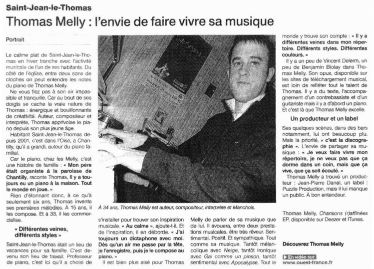 Thomas Melly, un artiste à découvrir