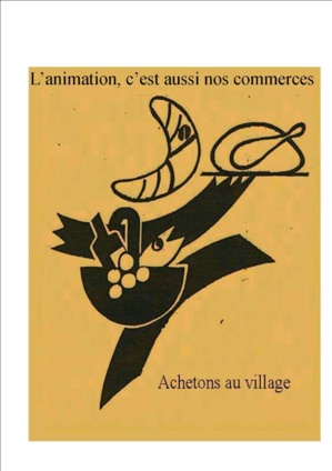 L'affiche de Jacques Auriac pour la promotion du commerce local" L'affiche de Jacques Auriac pour la promotion du commerce local"