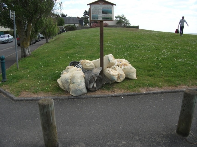 Les sacs de déchets récoltés Les sacs de déchets récoltés