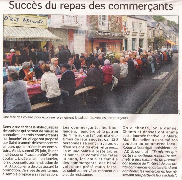 Samedi 29 juin - Casse-croûte convivial des "petits commerçants" Samedi 29 juin - Casse-croûte convivial des "petits commerçants"