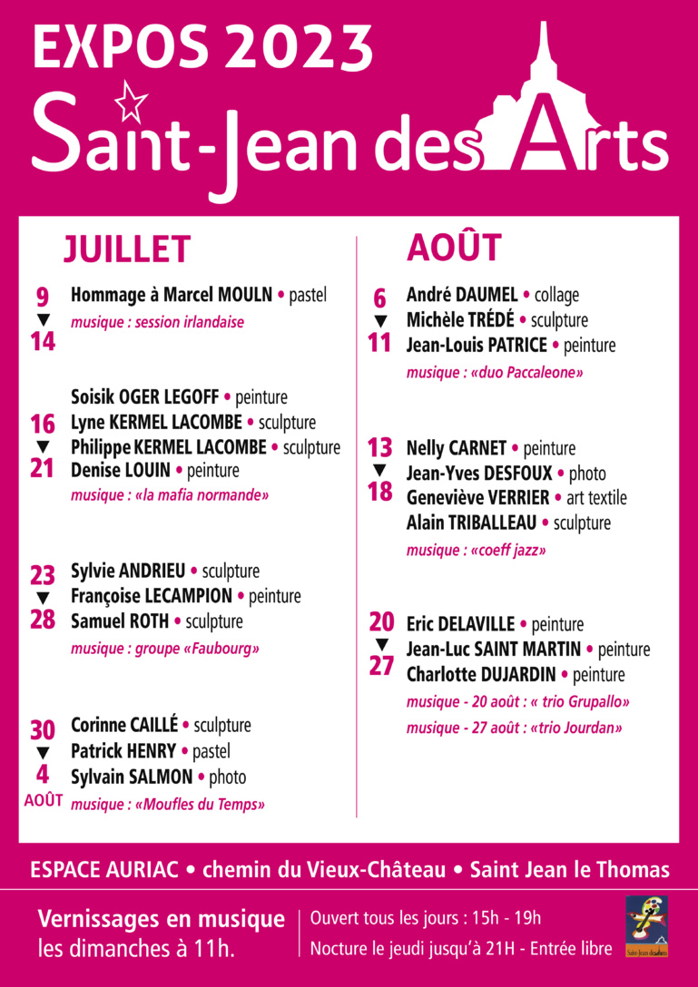 Saint Jean des Arts, expo. à partir de 2021