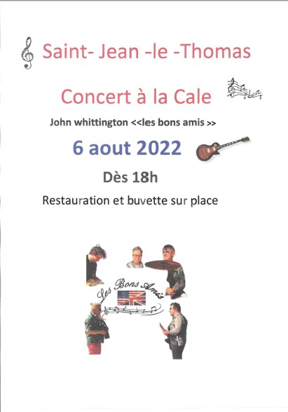 Le 6/8/2022, concert gratuit à St Jean le Thomas