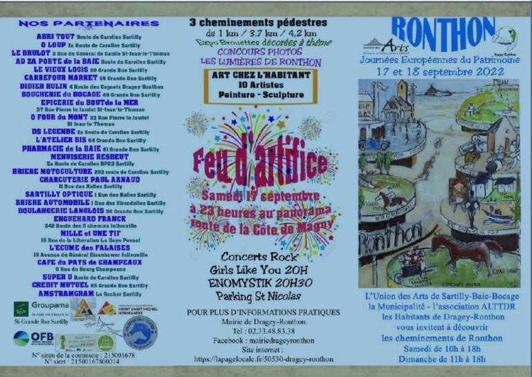 Les 17 et 18/9/2022, Journées du Patrimoine Ronthon Les 17 et 18/9/2022, Journées du Patrimoine Ronthon