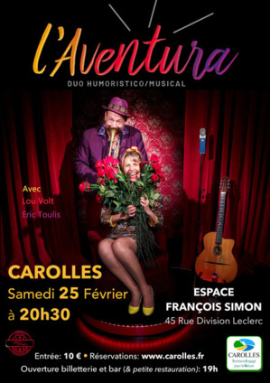 Le 25/2/2023, à 20h30, concert à Carolles, L'AVENTURA