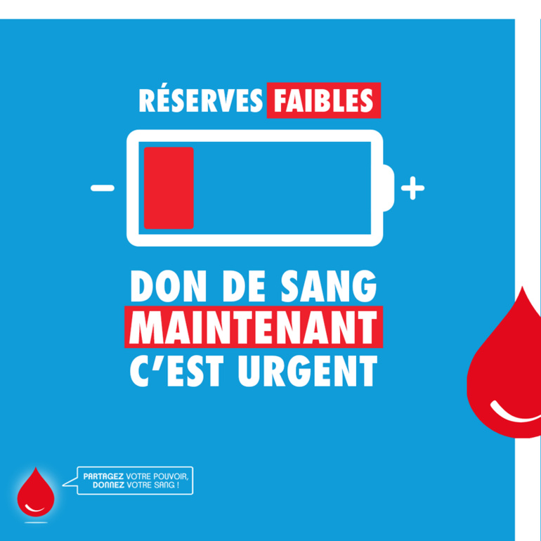Le 4/4/2023, 15h - 19h, don de sang à Sartilly