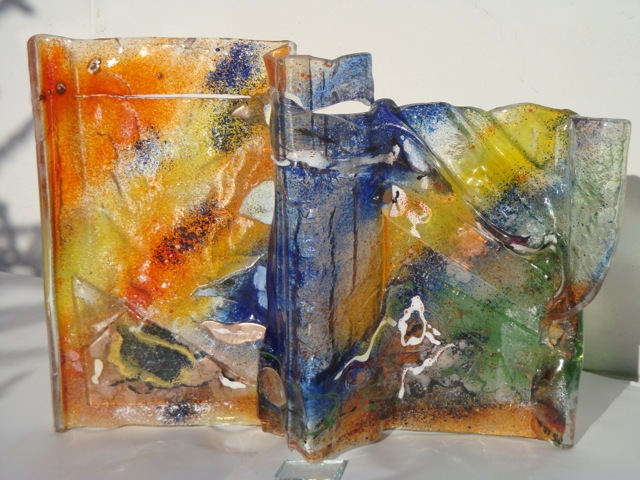 Yvetot : sculpture sur verre, "tempête"