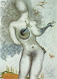 Salvador Dali : "Nu au seins escargot" Salvador Dali : "Nu au seins escargot"
