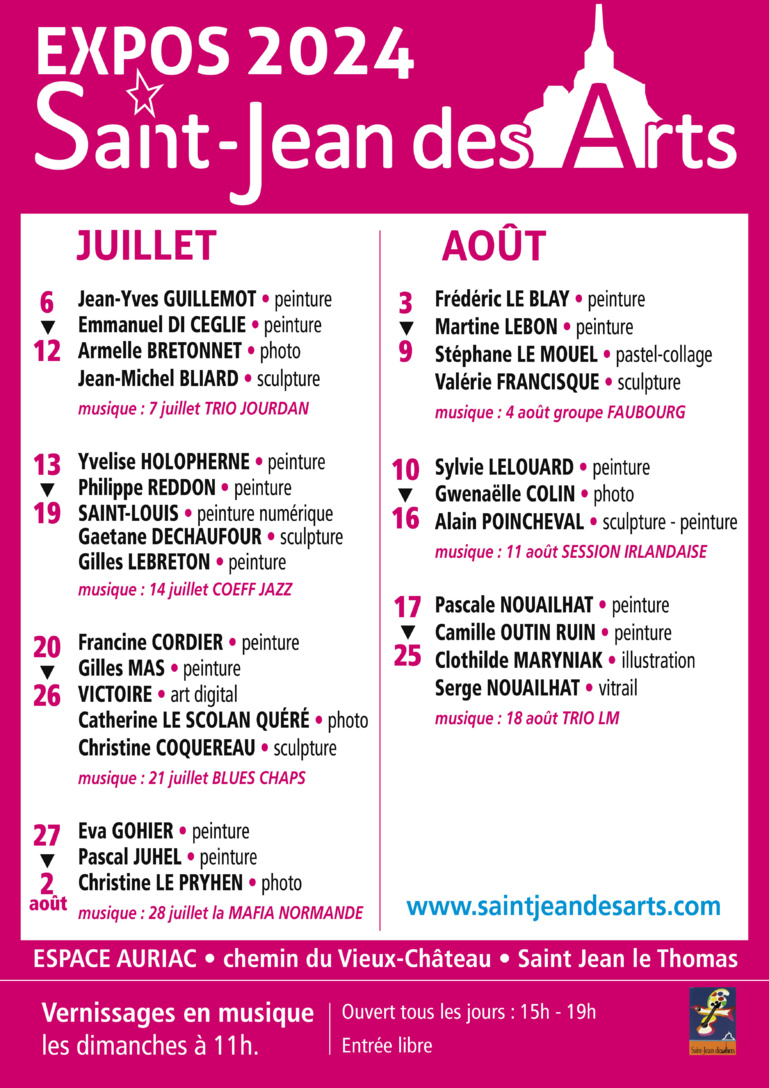 Le 21/7/2024, vernissage en musique avec St Jean des Arts Le 21/7/2024, vernissage en musique avec St Jean des Arts