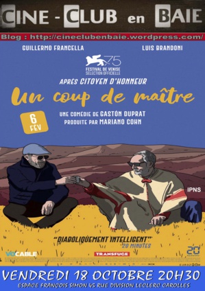 Le 18/10/2024, 20h30, ciné-club à Carolles, " Un coup de maître " Le 18/10/2024, 20h30, ciné-club à Carolles, " Un coup de maître "