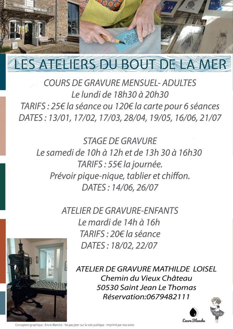Stages de gravure à Saint Jean le Thomas Stages de gravure à Saint Jean le Thomas