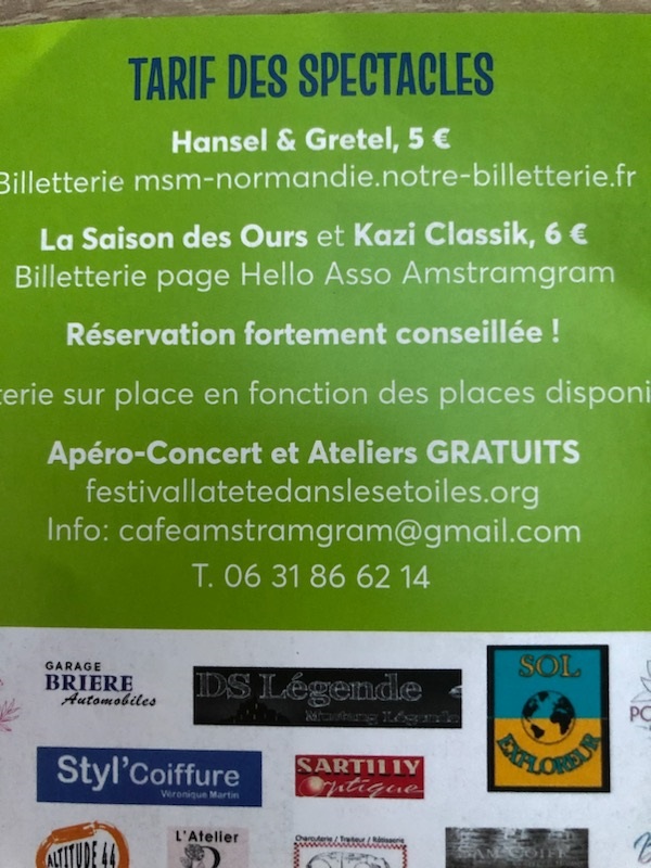 Les 4 et 5/10/2025, LA TETE DANS LES ETOILES