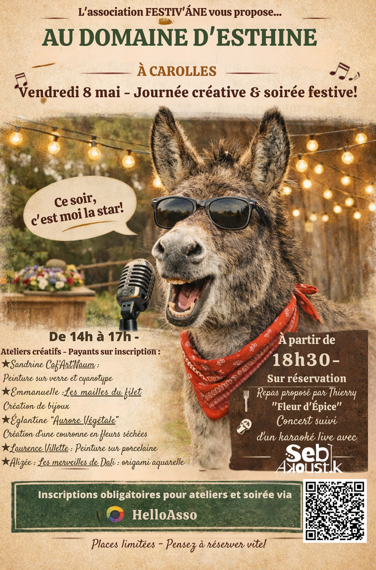 Le 8/5/2026, animations au domaine d'Esthine