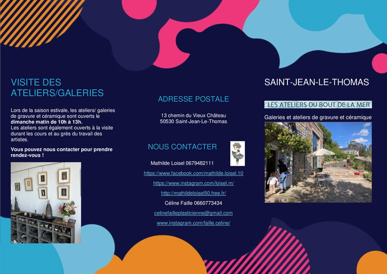 Ateliers du Bout de la Mer, programme de l'été