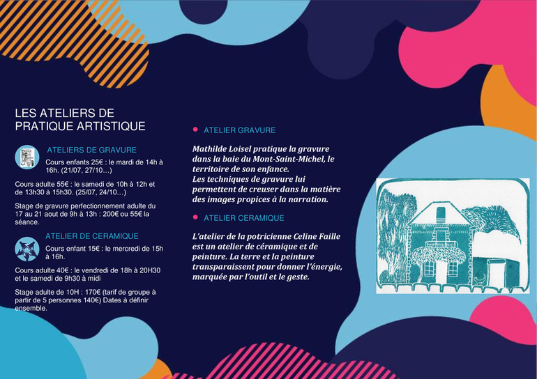 Ateliers du Bout de la Mer, programme de l'été Ateliers du Bout de la Mer, programme de l'été