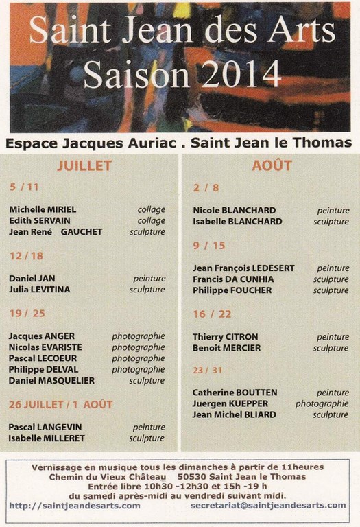 Exposants de Saint Jean des Arts de 2006 à 2021...
