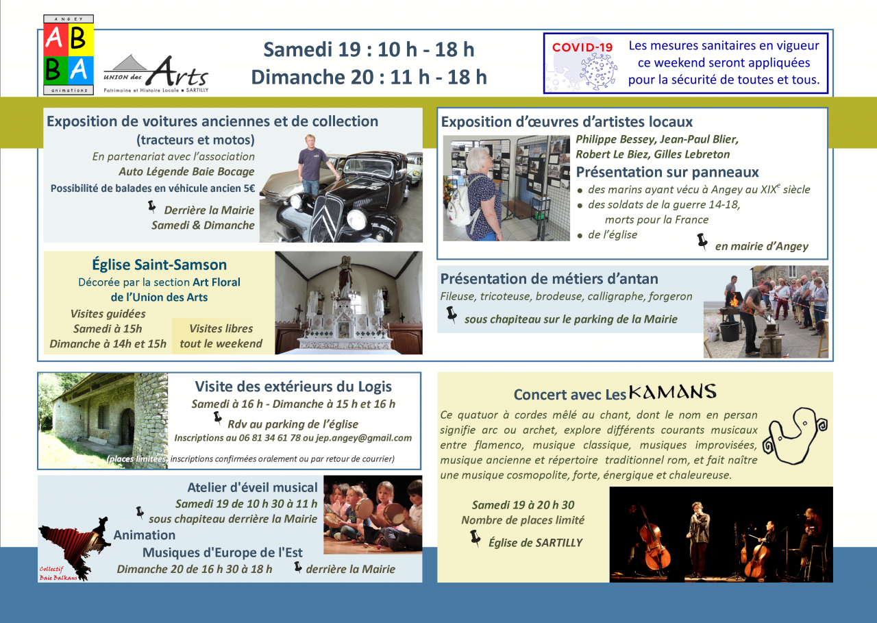 Les 19 et 20/9/2020, Journées du Patrimoine à Angey
