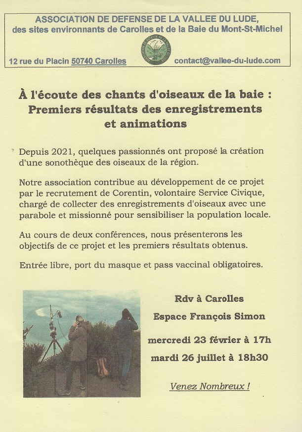 Le 23/2/2022, 17h, à l'écoute des chants d'oiseaux