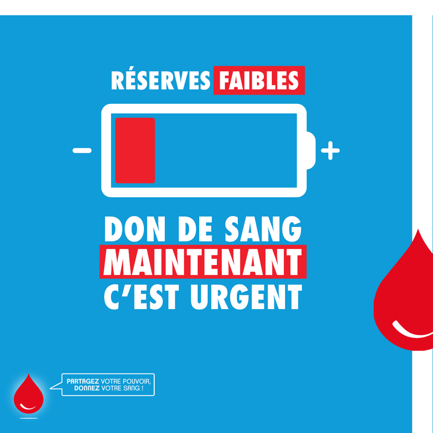 Le 4/4/2023, 15h - 19h, don de sang à Sartilly