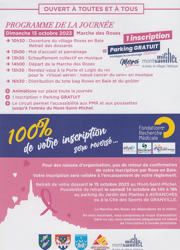 Le 15/10/2023 : Marche des Roses en Baie