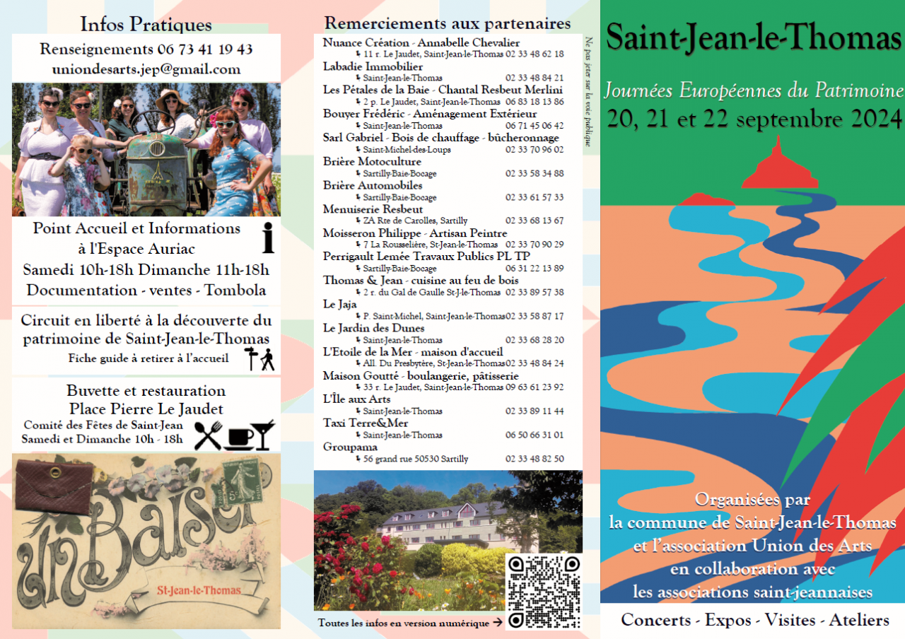 Les 21 et 22/9/2024, les Jounées du Patrimoine à Saint Jean le Thomas Les 21 et 22/9/2024, les Jounées du Patrimoine à Saint Jean le Thomas