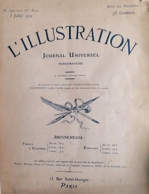 " L'illustration " datée du 3.07.1909 " L'illustration " datée du 3.07.1909