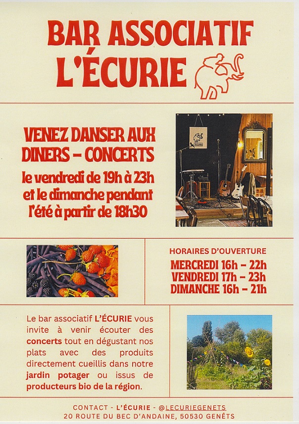 Diners - Concerts - Danse à Genêts