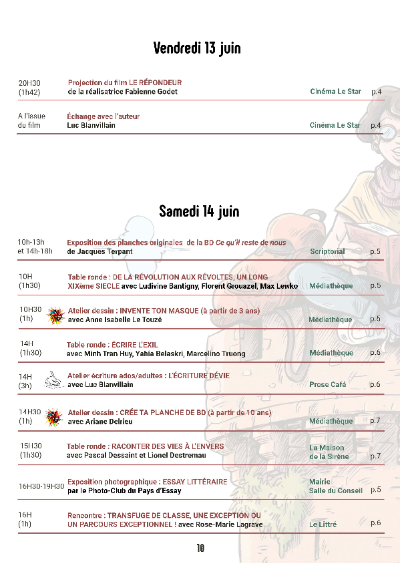 Les 13, 14 et 15 /6/2025, festival, "les échappées du livre"