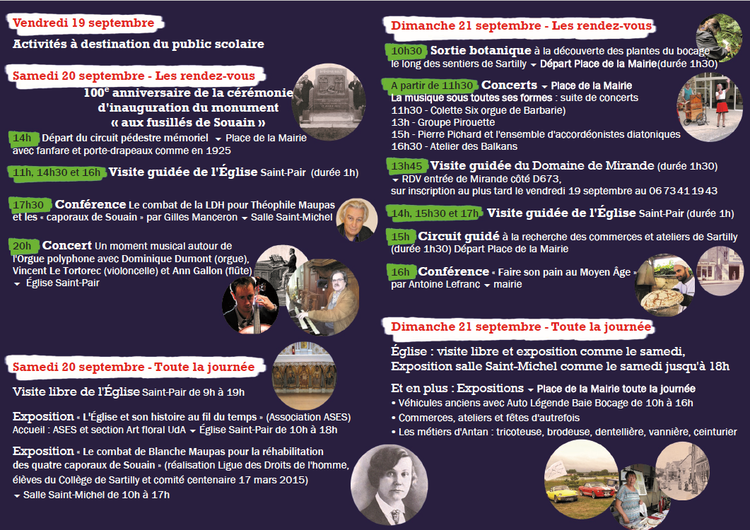 Les 19, 20 et 21/9/2025, J.E.P. à Sartilly