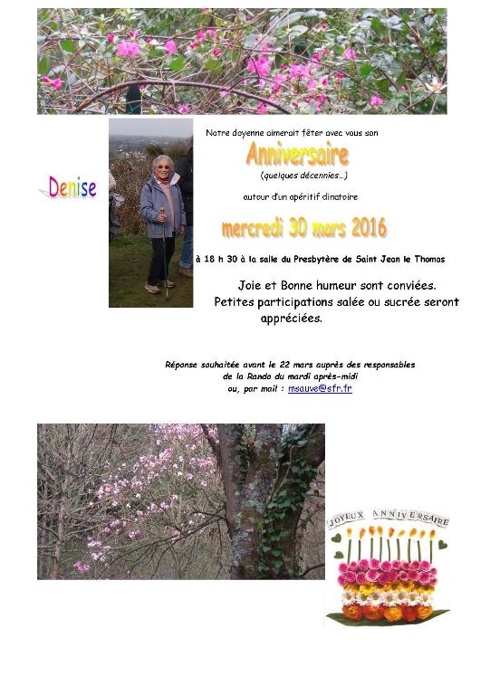 Anniversaire de notre randonneuse doyenne, Denise Anniversaire de notre randonneuse doyenne, Denise