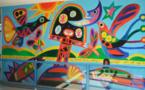 Fresque peinte par Auriac dans le hall de l'école Fresque peinte par Auriac dans le hall de l'école