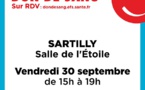 Le 30/9/2022, 15h - 19h, don de sang à Sartilly