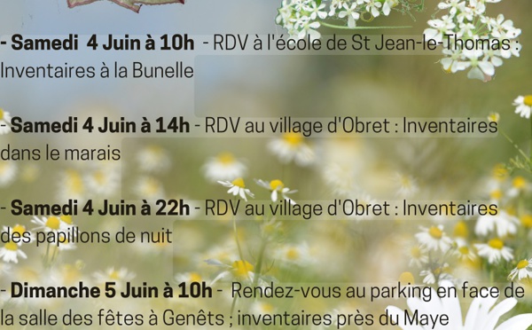 Les 4/6 et 5/6/2022 : week end insectes et papillons